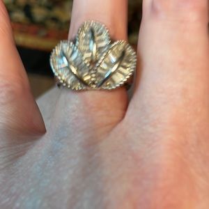 This is 925 sterling silver ring of all clear stones not diamonds.